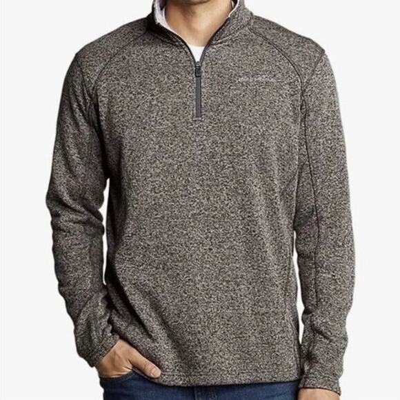 EDDIE BAUER Radiator Fleece 1/4 Zip Mens Pullover Sweater Size XXL Heather Gray - Picture 1 of 11
